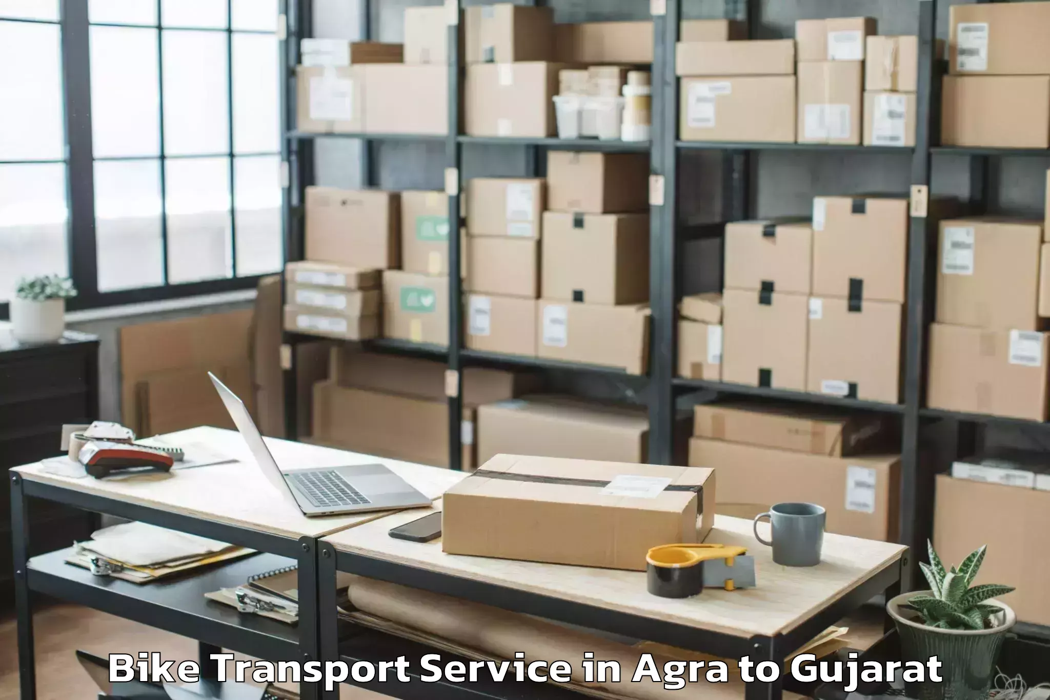 Hassle-Free Agra to Jamnagar Bike Transport